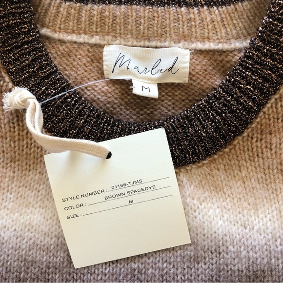 Marled Sweater Vest Size M Crewneck Gradient Stripes Preppy Chunky Lighweight - Picture 6 of 11